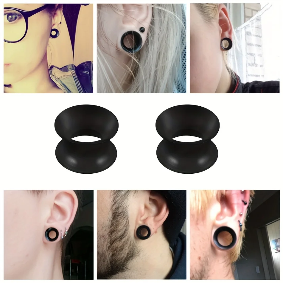 1 Pair 6mm-14mm Silicone Ear Expansion Ear Plugs Tunnels Expandar Gauges Body Piercing Jewelry Unisex