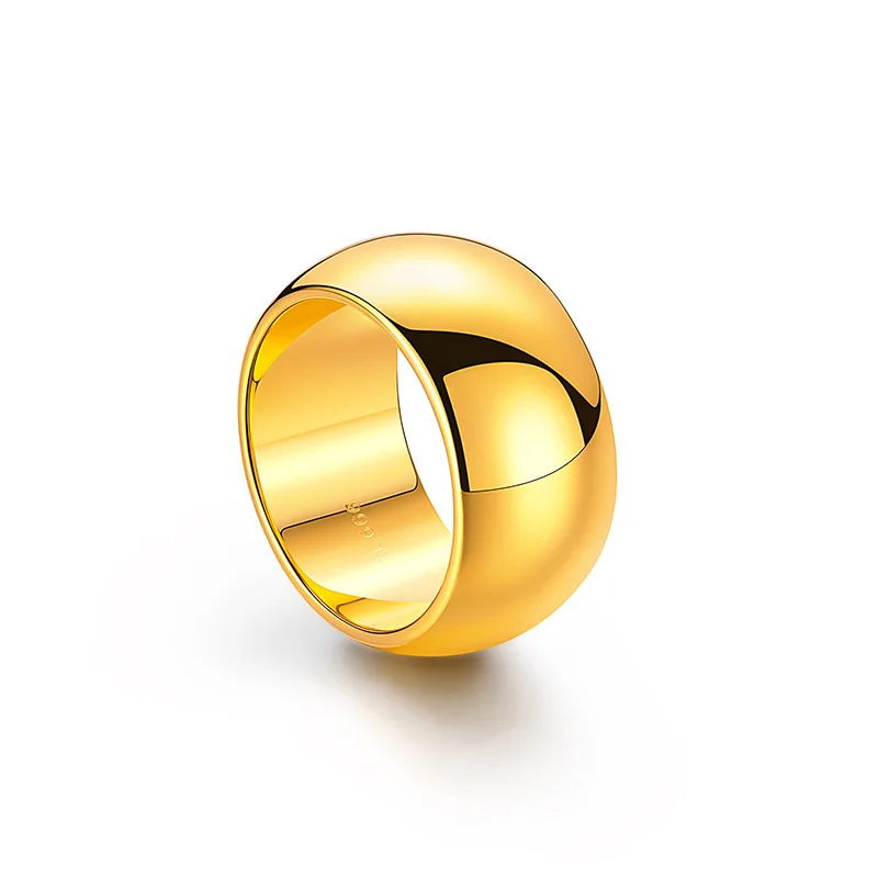 High Quality Gold Ring AU999 Round and Flawless Ring Gold Shop Same Ring 24k Real Gold Mimitation Gold Couple Ring