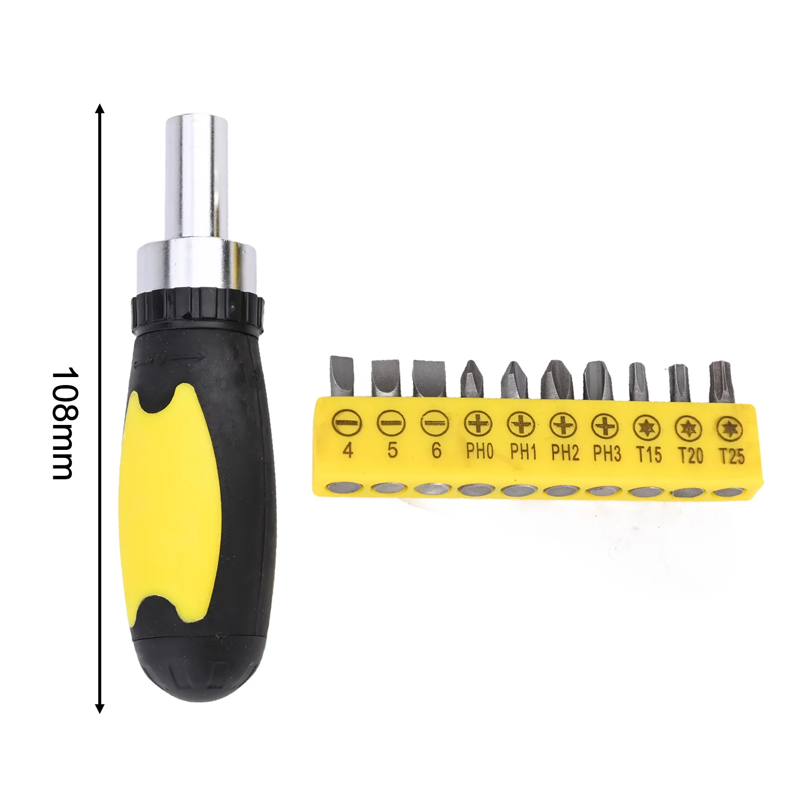 Strong Magnetic Force Bit Quick Ratchet Wrench Quick Ratchet Wrench 108*29*25mm Adjustable Direction Metal Material
