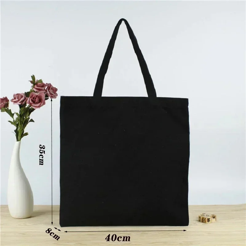 VL-034 Canvas Handbag Student Single Shoulder Cotton Bags Gift Large Shopping Bag Canvas Belt Pocket Cosmetic