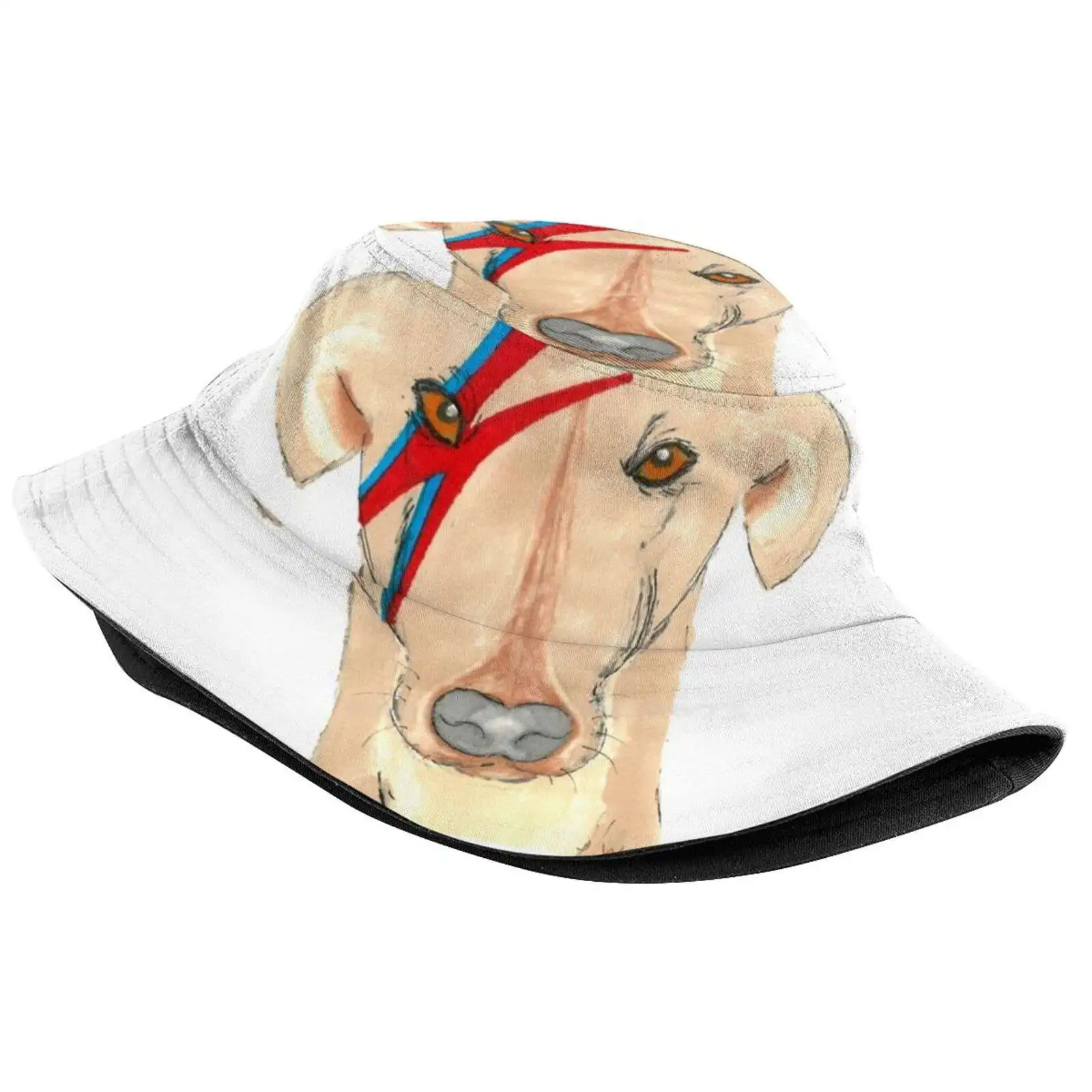 Ziggy Stardog-Greyhound Women Men Fisherman Hats Bucket Caps Ziggy Stardog Lurcher Whippet Phone Cover Top Sighthound Coffee