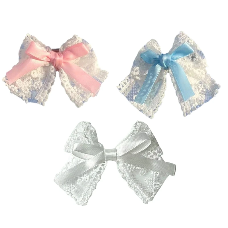 

Bowknot Hair Clip Headwear Ruffle Decor Hairpin Headdress