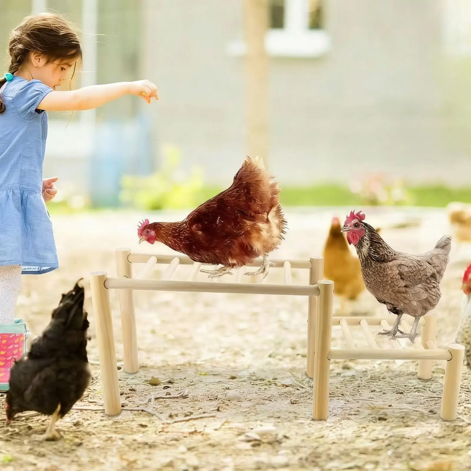 Roosting Perch Strong Secure Wooden Farm Chicken Toys The Chick Training Habitat For Chicken Coops Gardens Farms