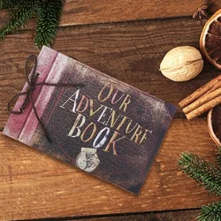 Scrapbook Photo Album Our Adventure Book Scrapbook Embossed Words Hard Cover Movie Up Travel Scrapbook for Anniversary