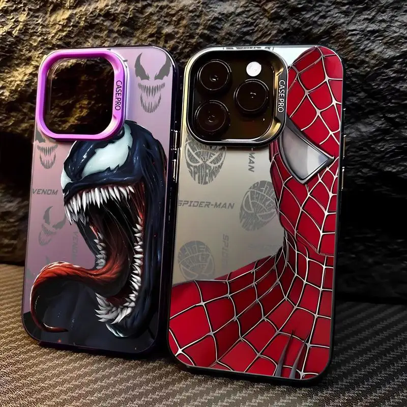 phone cases for Apple iphone 14 pro max case 15pro se 13 funda iphone 11Pro 16plus 12Pro Soft Cover Marvel Spider-Man Cool Venom