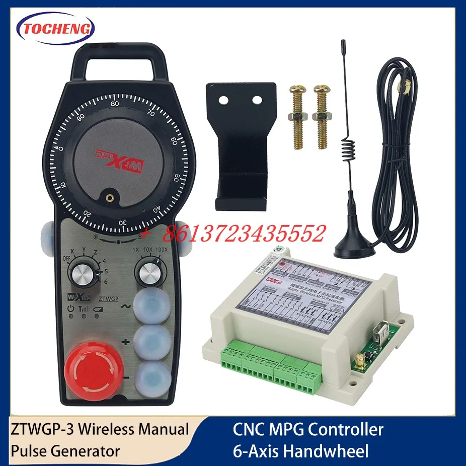 

ZTWGP-3 Wireless Manual Pulse Generator CNC MPG Controller 6-Axis Handwheel with 3 Customized Expansion Buttons