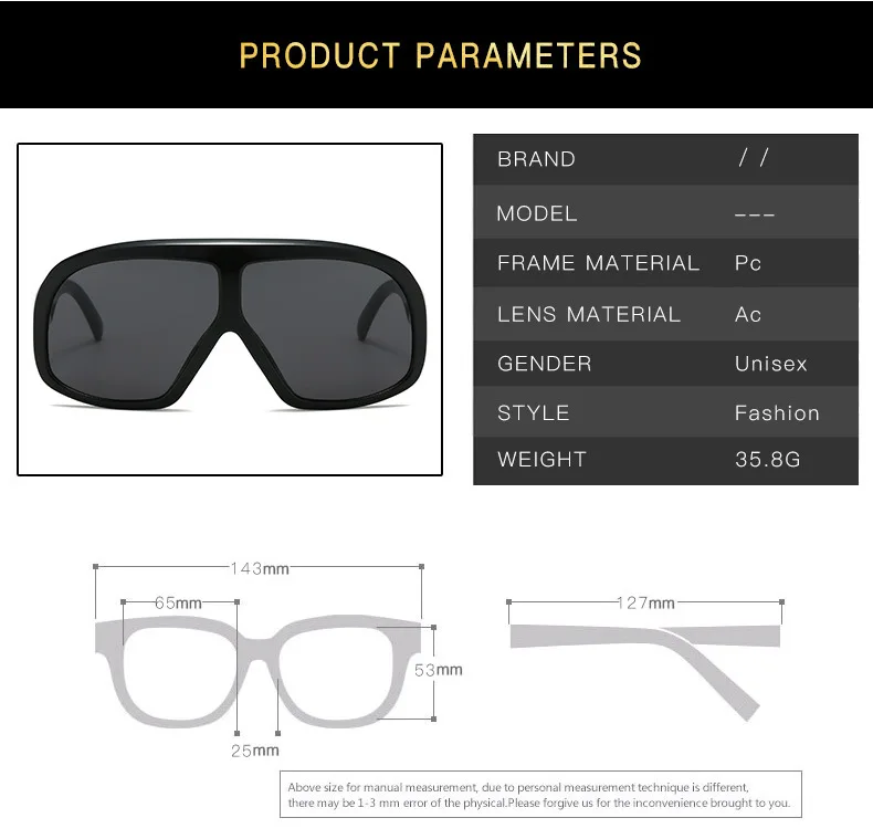 Retro Großen Rahmen Frauen Quadrat Sonnenbrille Marke Schwarz Runde Gradienten Coole Männer Sonnenbrille Ein Stück Designer Pilot Sonnenbrille – Detail 14