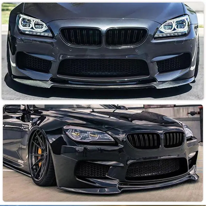 Carbon Fiber Front Bumper Lip Spoiler for BMW 6 Series F06 F12 F13 M6 2014-2017 Car Racing Front Lip Chin Apron Body Kit