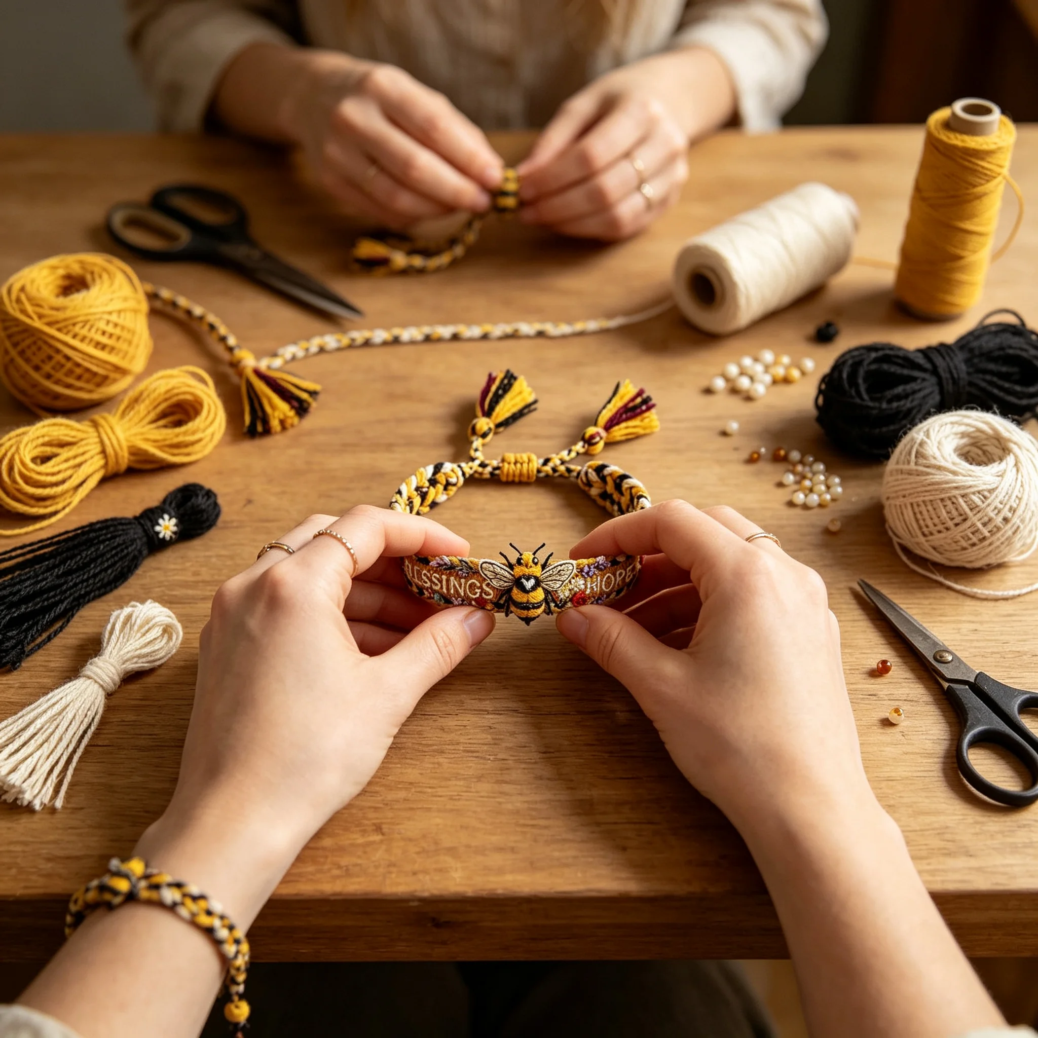 DIY Embroidery Bracelet Making Kit Adjustable Braided Cord Handcraft Material Pack Creative Handmade Gift for Beginners
