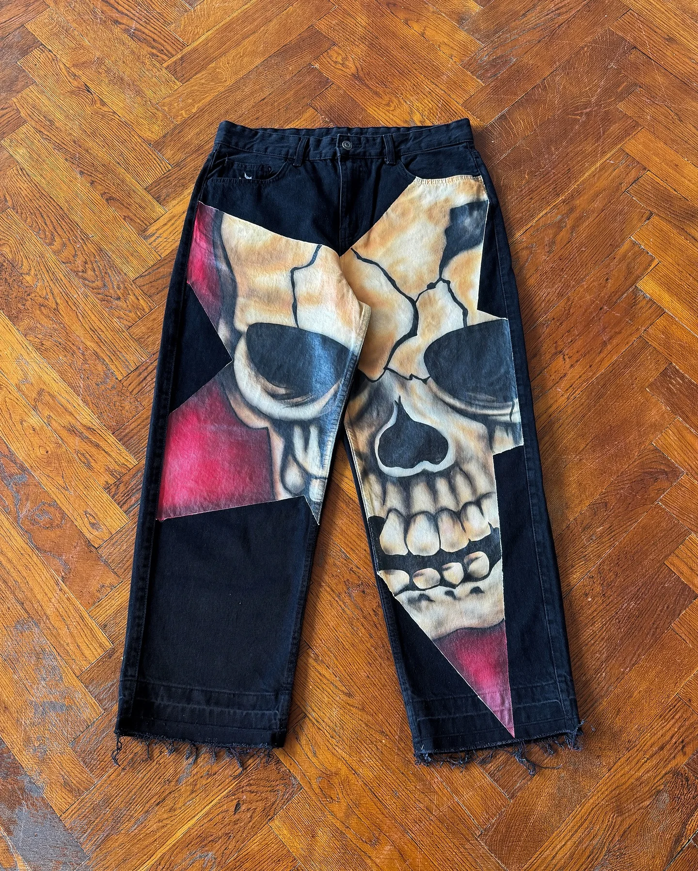 

Harajuku Skeletons On My Pants Sweatpants Women Japanese Style Streetwear Mens Womens Jeans Style High Waist Denim Y2k Pants