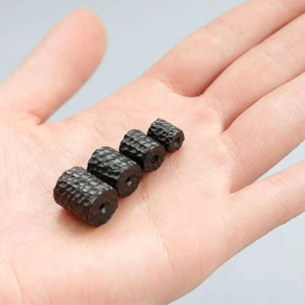 

4 Pcs Ebony Beads Carved Jewelry Making Buddha Rosary Accessories Boutique DIY Craft Mini Hole
