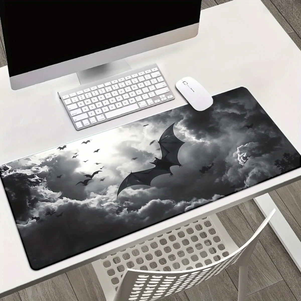 1pc Rubber Black White Mouse Pad Bat Sky Movie Style Waterproof Non-Slip High Quality Mat for Gamers Office Desk