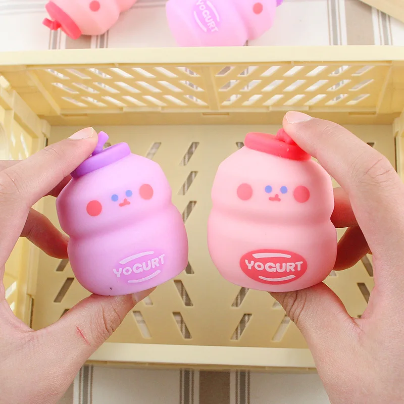 Creative Decompression Milk Jar Kneading Squeeze PU Slow Rebound Cute Cartoon Kids Toy Kawaii Decorations Over Family Girl Gifts