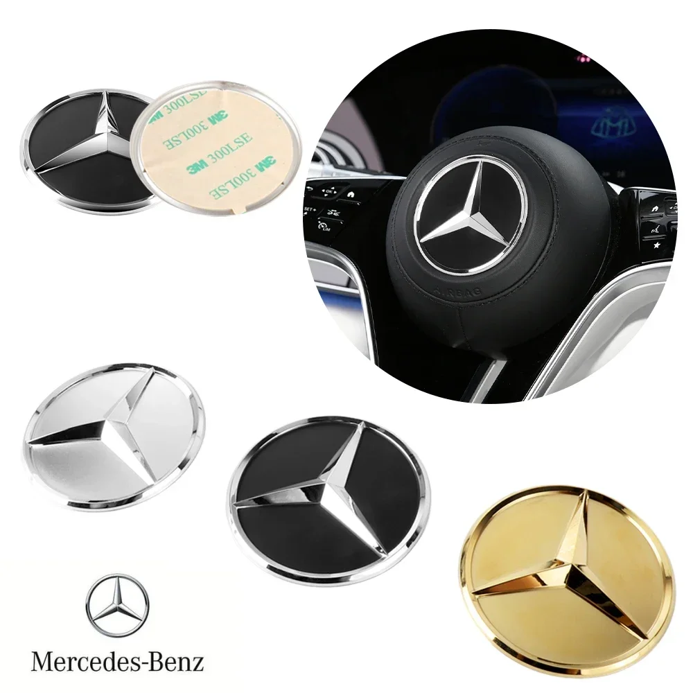 

5.7cm car styling steering wheel center badge sticker Mercedes AMG W203W206W2205W211W212W201W210 alloy sticker modification