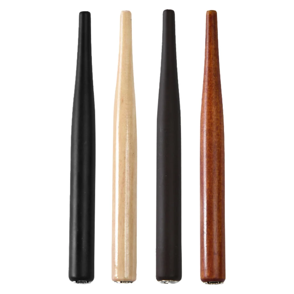 

4 шт. деревянные держатели для ручек, винтажный дизайн, каллиграфия, рисунок, комиксы, манга, письменные принадлежности, деревянные держатели для ручек для рисования, наконечники