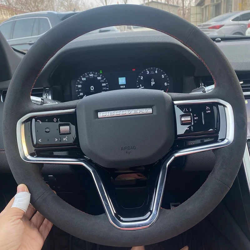 

Для Land Rover Range Rover Sport III (L461) Discovery Sport (L550) Нескользящий замшевый чехол на руль автомобиля с прошивкой вручную