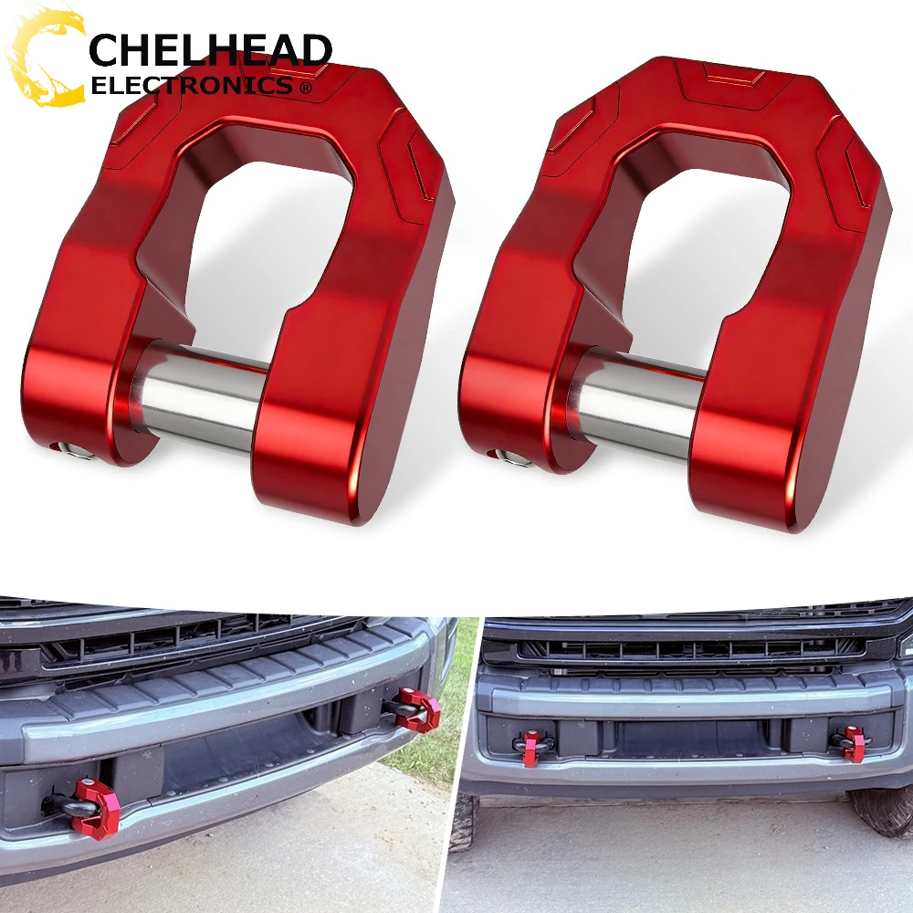 2Pcs Aluminum D Ring Shackle 70,000lbs MBS 18,000lbs WLL Tow Strap Winch Hook for Universal Vehicles Off-Road Truck ATV UTV SUV