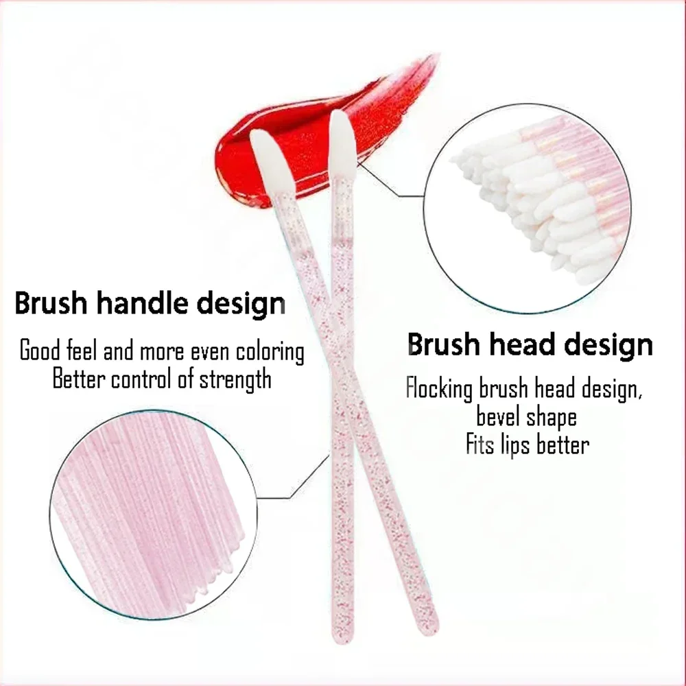 500PCS Disposable Lip Brush Makeup Brushes Lipstick Applicator Wands Wholesale Eyelashes Extension Tool Beauty Accessories