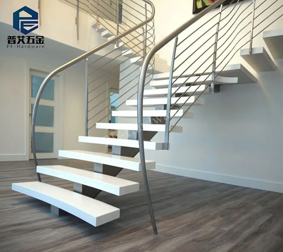 Modern Design Interior Straight Steel And Wood Stairs Are Popular In Villas