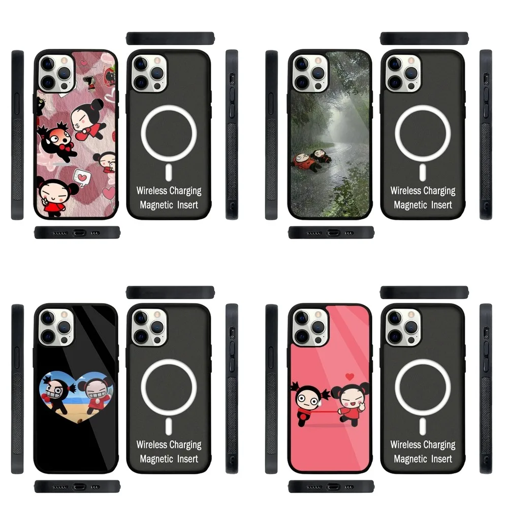 Cartoon P-Pucca Phone Case Strong Magnetic For IPhone 15,14,13,Pro,Max,Plus,11,12,Mini For Magsafe Wireless Charging