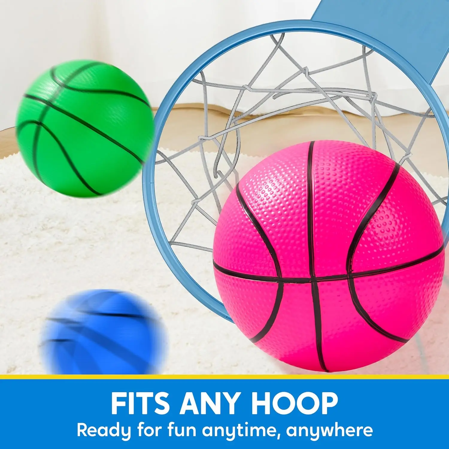 JOYFY 6 pezzi mini palloni da basket da 5 pollici palline colorate per canestro da basket palla di gomma gonfiabile giocattoli per i più piccoli regalo