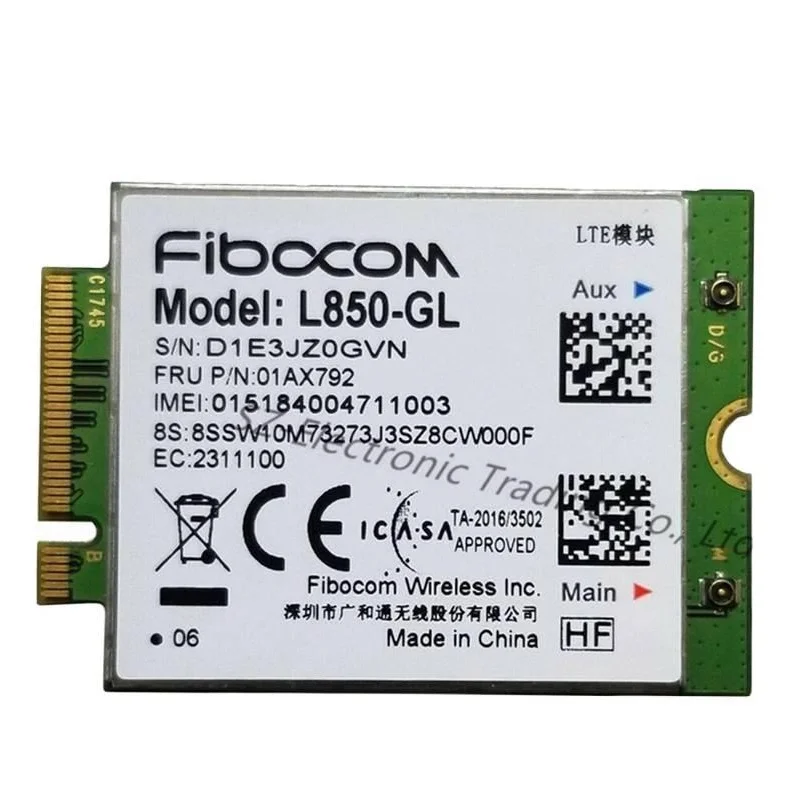 01AX792 L850-GL LTE 4G WWAN Card For Lenovo Yoga C640-13IML LTE 300w Gen 3