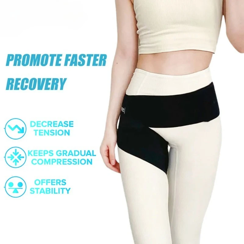 

Hip Brace Sciatica - Groin Wrap for Pain Relief Thigh Compression Sleeve - Support for Hip Flexor Arthritis for Pulled Muscles