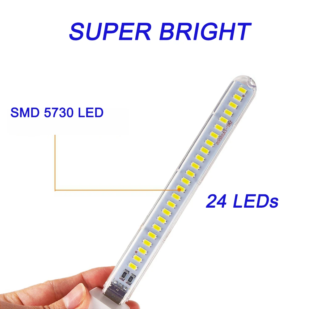10pcs Mini Portable Laptops USB LED Light Night Light Touch Sensor Dimmable Table Desk Book Lamp Power Bank PC Reading Lighting