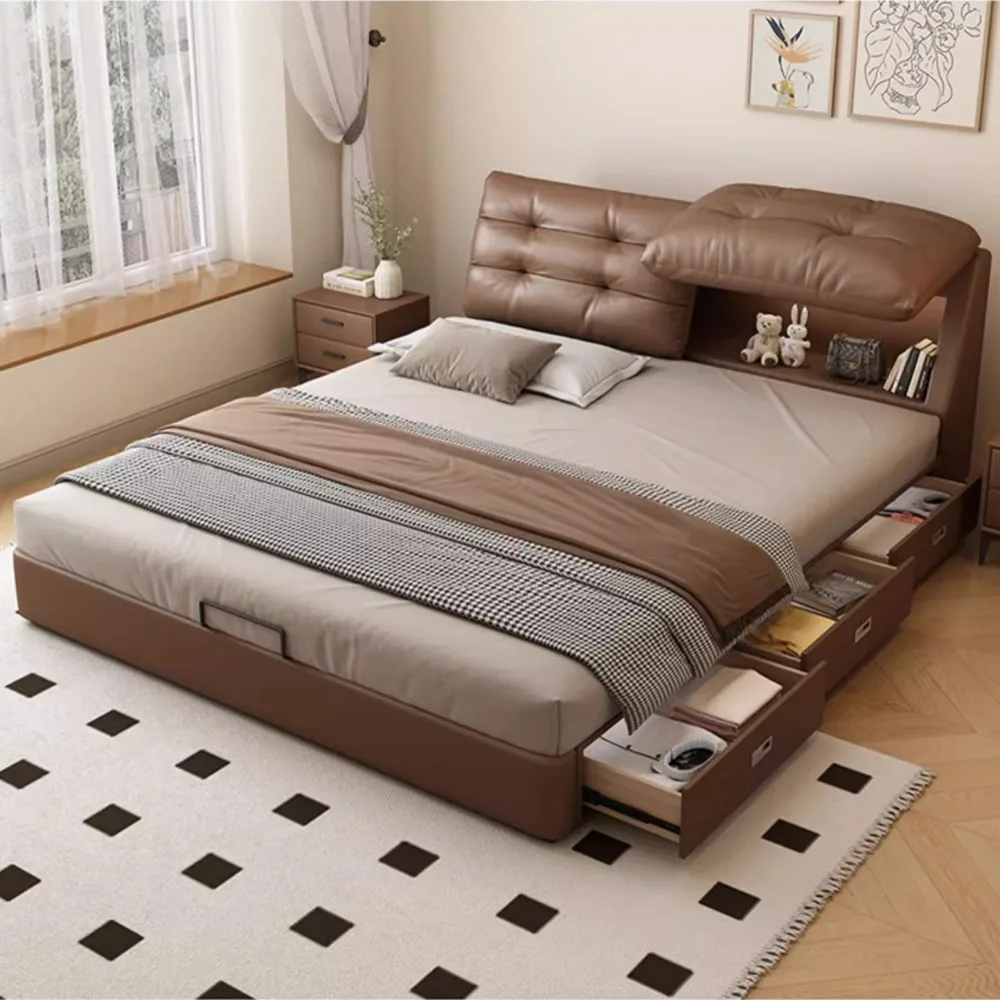 

Кровать размера King/Queen, минималистичная, 150x200 см, для сна, 180x200 см, роскошная, с мягкой обивкой, с местом для хранения, изысканная мебель для спальни