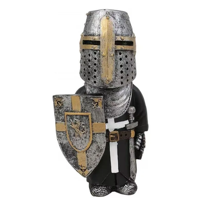 

Medieval War Resin Craft Axe Guard Gnome Knight Desktop Mini Sculpture Decorative Garden Ornament