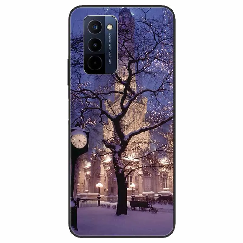 For Wiko 10 Case Protective Soft Silicone Black TPU Bumper for Wiko 10 Phone Cover on for Wiko10 Cartoon Flowers Animals Painted