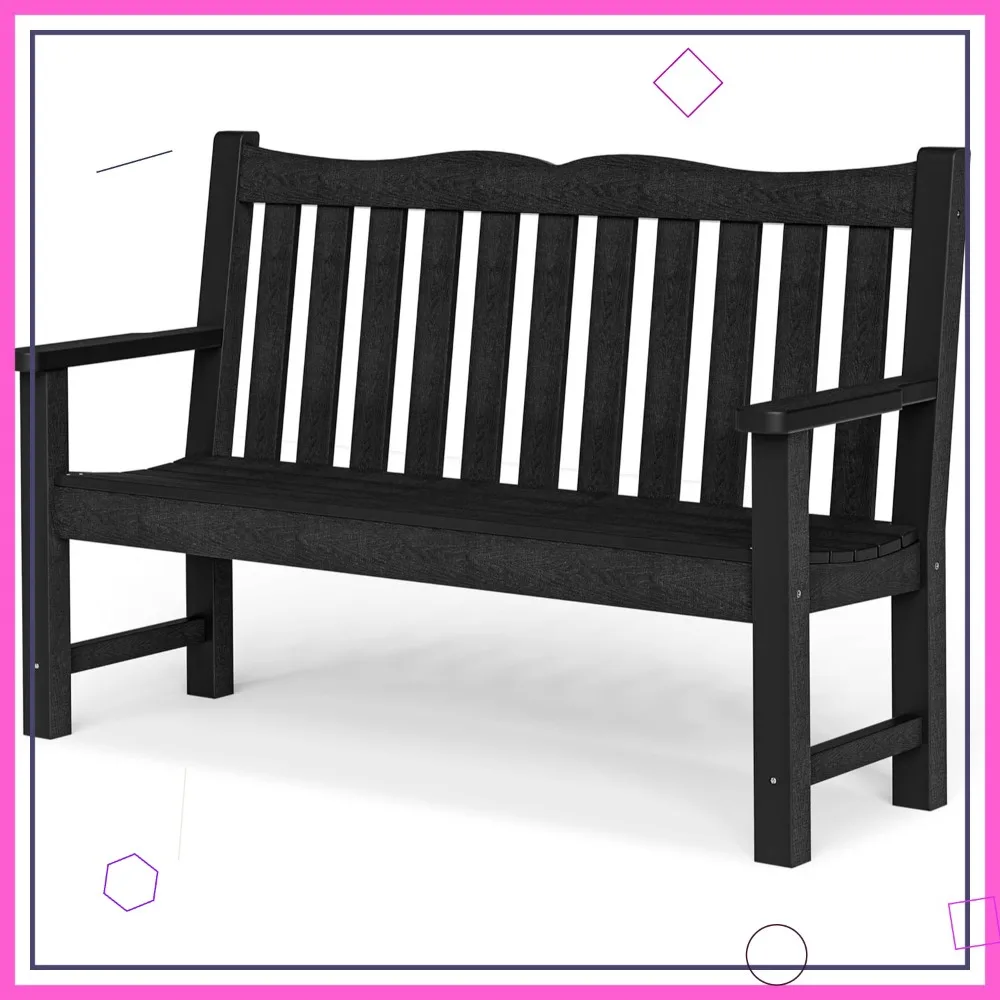 

Садовая скамейка на 2 человек, грузоподъемность 800 фунтов, всепогодное пластиковое сиденье для патио и заднего двора