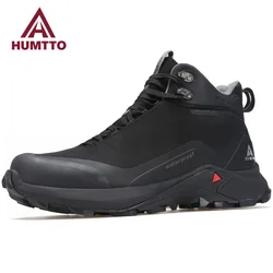 HUMTTO Waterproof Ankle Boots for Men Platform Winter Rubber Boots Luxury Designer Shoes Mens Work Safety Tactical Sneakers Man