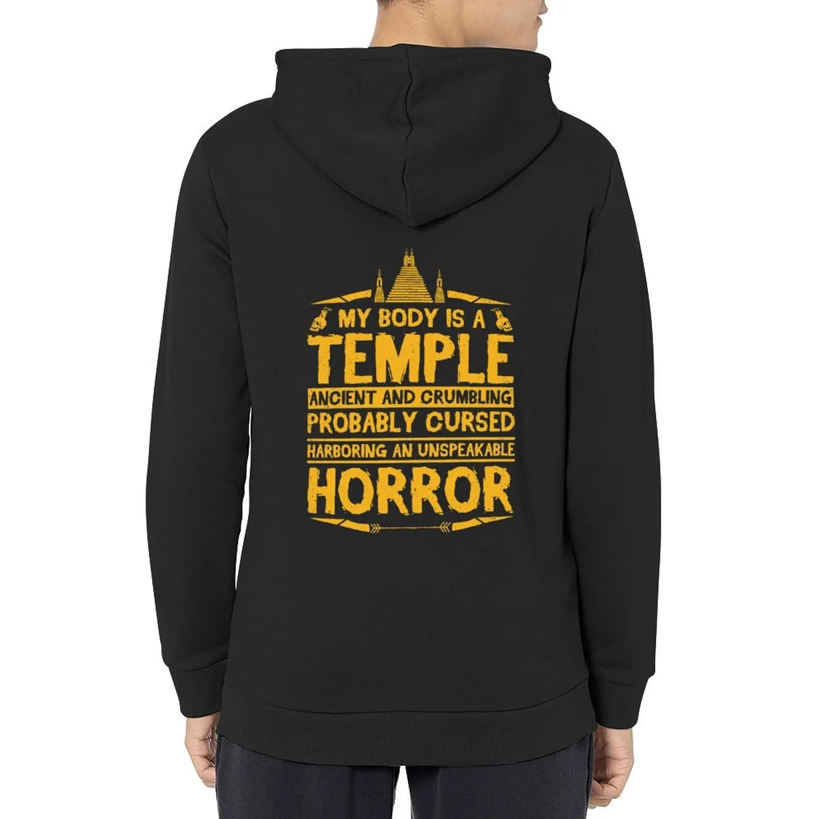 

My body is a temple ancient and crumbling funny dark Hoodie men's sweat-shirt set japanese style anime clothes hoodie