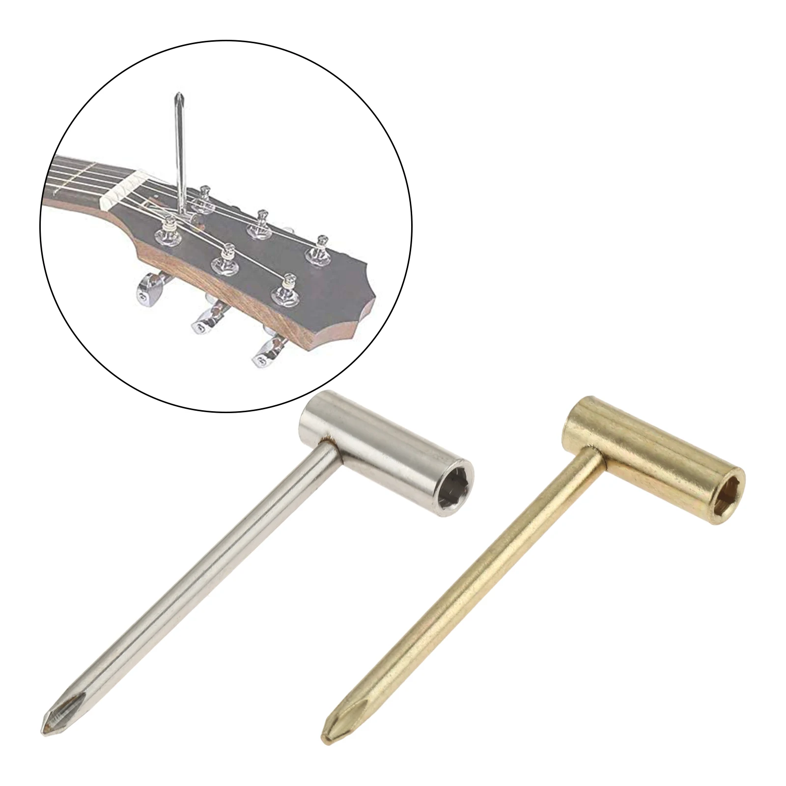 1Pc Gold/Silver Guitar Truss Rod Wrench Tool 7mm Metal Hexagon Socket Screwdriver Adjustment Guitar Spanner Repair Tool