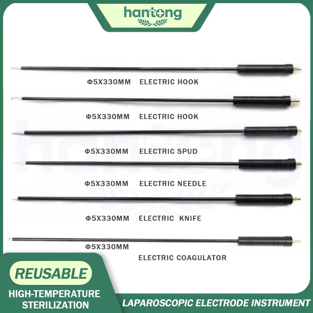 5mm * 330mm Monopolar Electrode Instrument Electric Hook Knife Spud  Needle Laparoscopy Thoracoscopy Instrument 3mm * 330mm