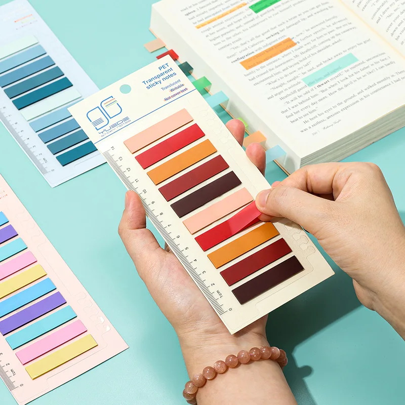200 Blatt/Packung, bunte Fluoreszenz-Index-Haftnotizen, kreatives Büro, Schule, Notizblock, Notizblöcke, Notizen, selbstklebende Aufkleber – Detail 1