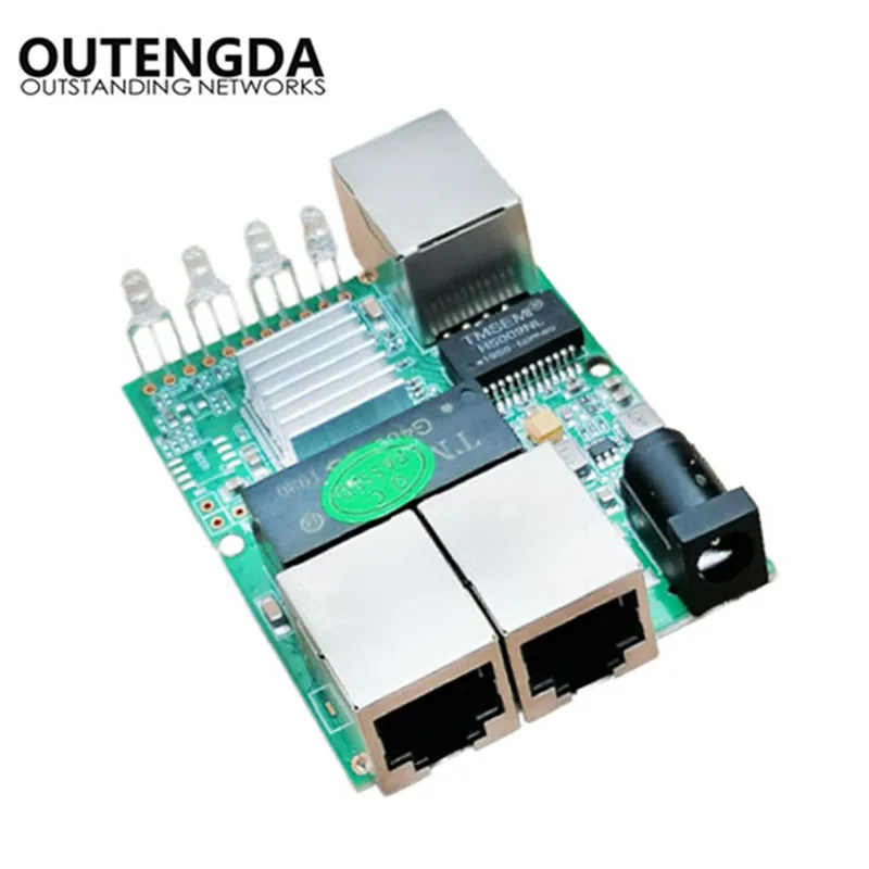 Network Hub Switch Pcba Module, Monitoramento de Segurança, Mini Gigabit, Built-In Ethernet, Fast Network Switch, 3 Portas, 10 Mbps, 100 Mbps, 1000Mbps