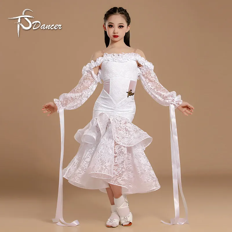 

Одежда для латинских танцев, детская тренировочная одежда, новые весенние и летние стили, сетчатая профессиональная танцевальная одежда для выступлений