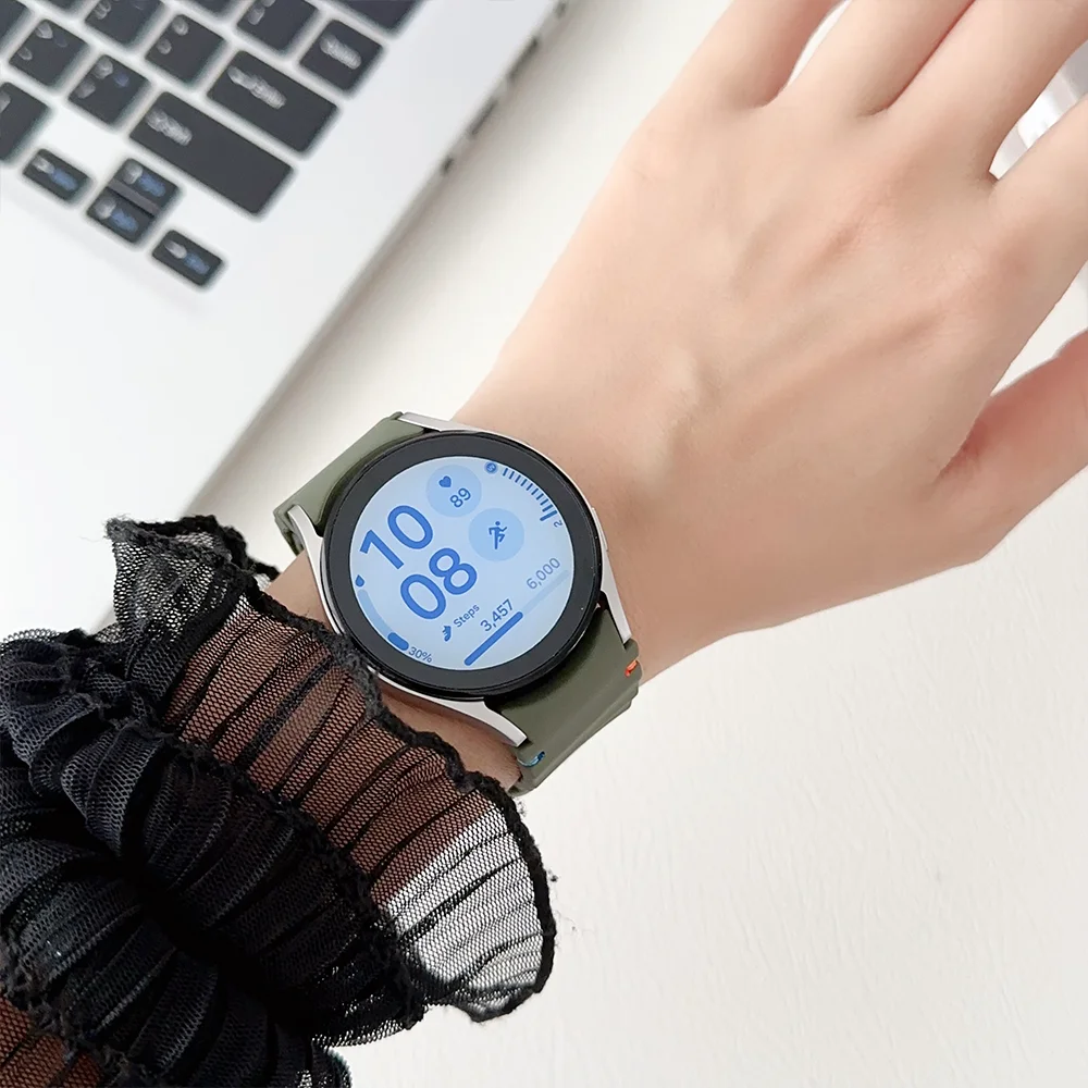 OriginalสําหรับSamsung Galaxy Watch 7 6 5 4 44มม.40มม./FE/Pro/Classicซิลิโคนกีฬาเข็มขัดสร้อยข้อมือCorrea Galaxy Watch 7สาย