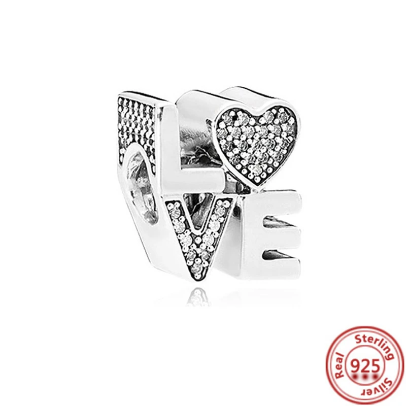 925 Prata Bead Fit pandora charme pulseira, pingente de coração, amor para sempre, mãe, esposa, batom, salto alto, jóias presente, dia das mães, novo