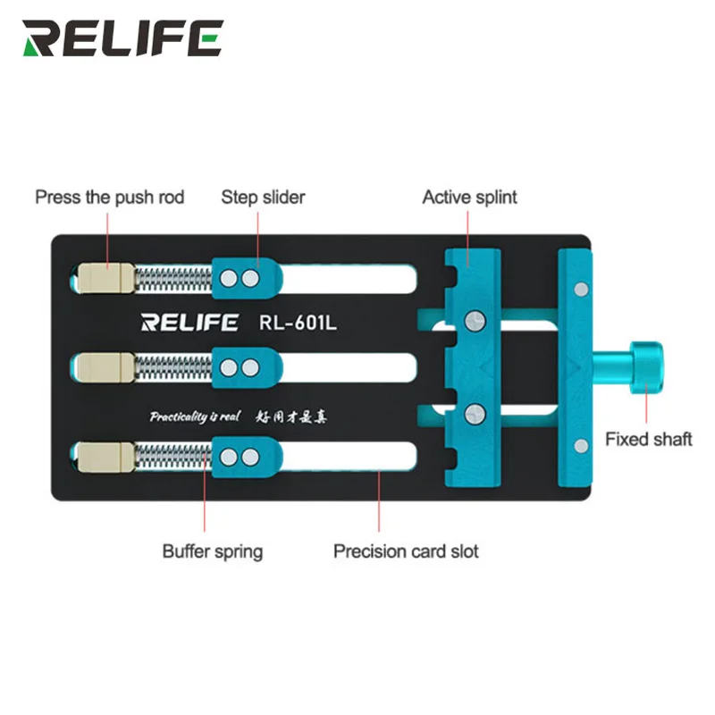 RELIFE-slot para cartão de fixação universal para reparo de placa-mãe do telefone móvel, multiuso, fixação de três eixos, solda PCB, RL-601L