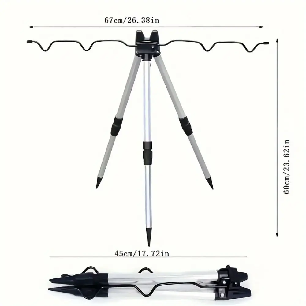 تلسكوبي البحر القطب دعم الإطار بقية قاعدة سبائك الألومنيوم الصيد رود قوس الحاملة 3-أضعاف الصيد حامل ثلاثي القوائم #6