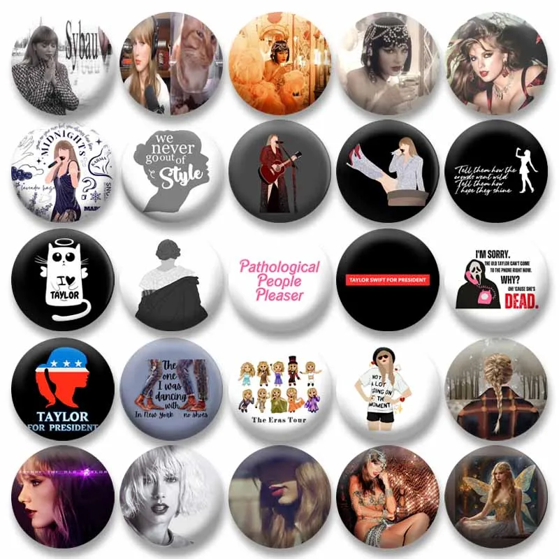 

58mm Pop Girl Singer Round Pin CuteT-Taylor BUTTON Brooch Coin Badge for Backpack Jewelry Accessories Decor Fans Souvenir Gifts