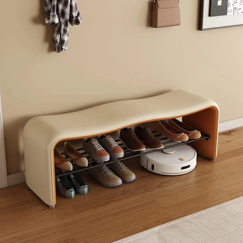 Professional Living Room Dining Shoe Cabinet Metal Slippers Fashion Entrance Hall Shoe Shelf With Seat Sapateira Home Furniture