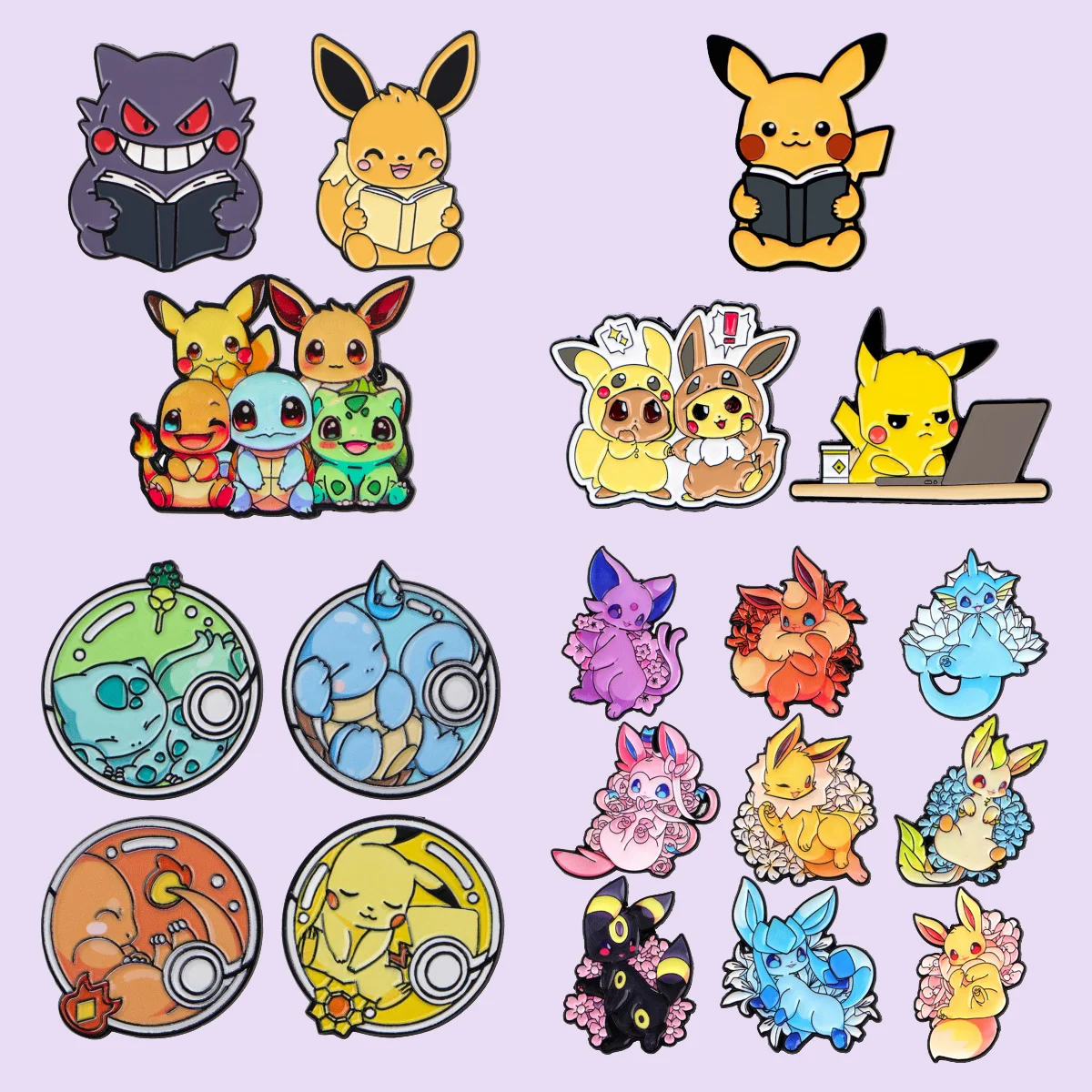 

Mix 3/4/9pcs/set Cute Genies Enamel Pins Magic Metal Brooch Backpack Collar Badges Men Women Fashion Jewelry Collection Gift