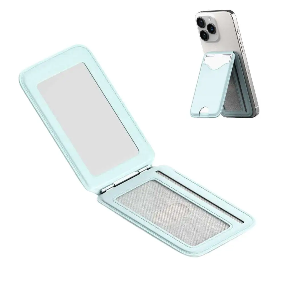 Magnetischer Kartenhalter-Ständer mit Spiegel, Verstellbarer Ständer, PU-Kartenhalter, Handyhalterung für iPhone 17 16 15 14 13 12 – Detail 28