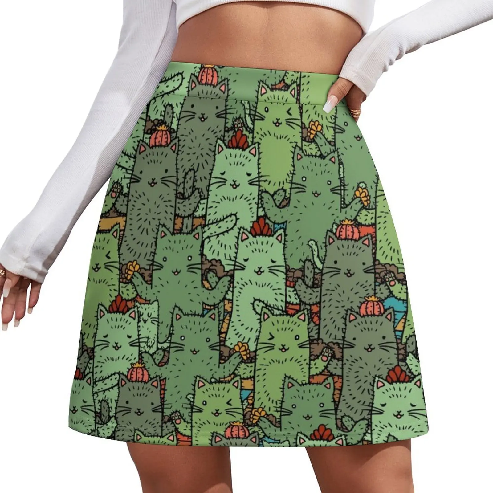 

Catcus Garden Mini Skirt women's clothing korea stylish women's stylish skirts Mini Skirt