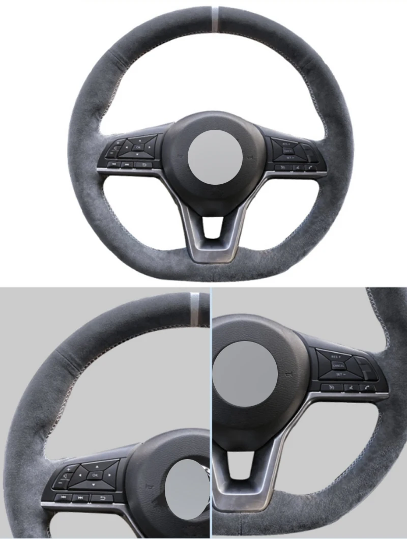 Genuine Leather Suede Steering Wheel Cover for NISSAN QASHQAI KICKS ROGUE SENTRA ALTIMA SR X-TRAIL JUKE LEAF MICRA NOTE VERSA