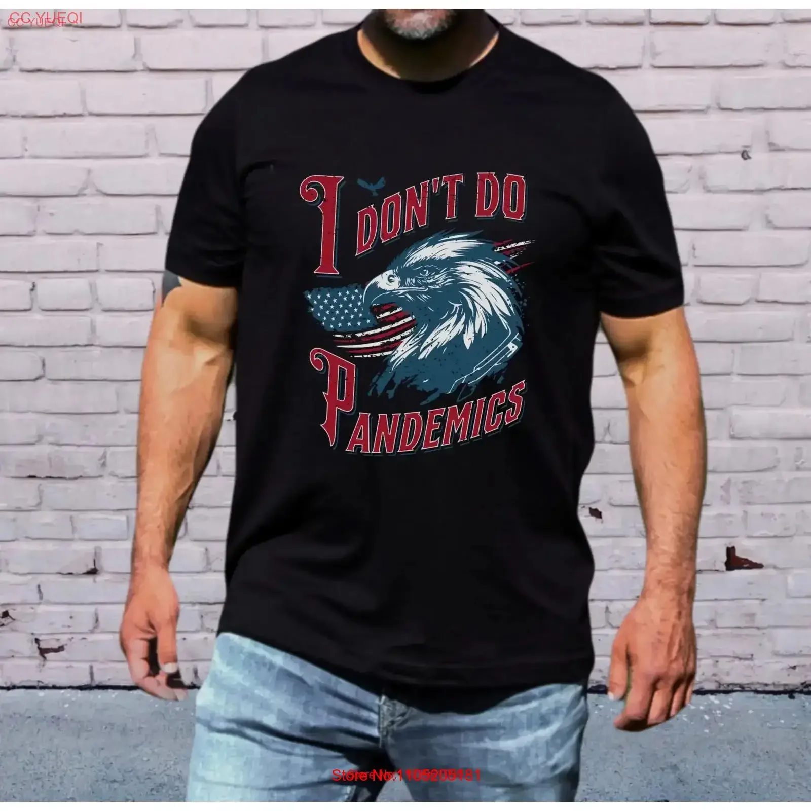 

Футболка «I Don't Do Pandemics» для мужчин Freedom Over Fear Guys Американский флаг Eagle Dad Say NO to Lockdown 2 0 винтажная стираная футболка